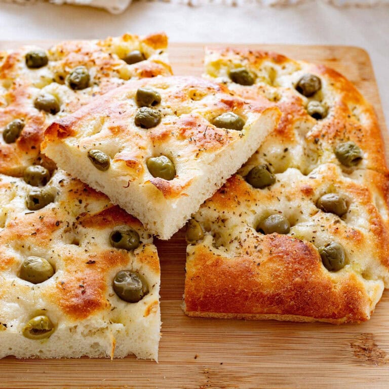 Olive focaccia recipe.