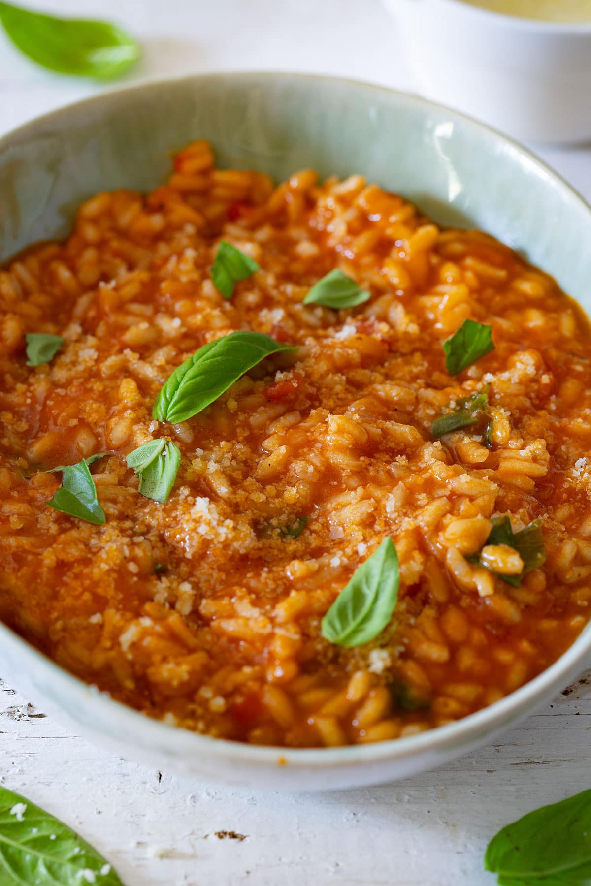 Risotto al pomodoro in a bowl.