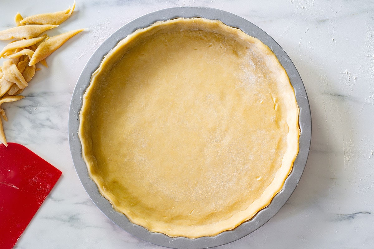 The dough lined on a pan.