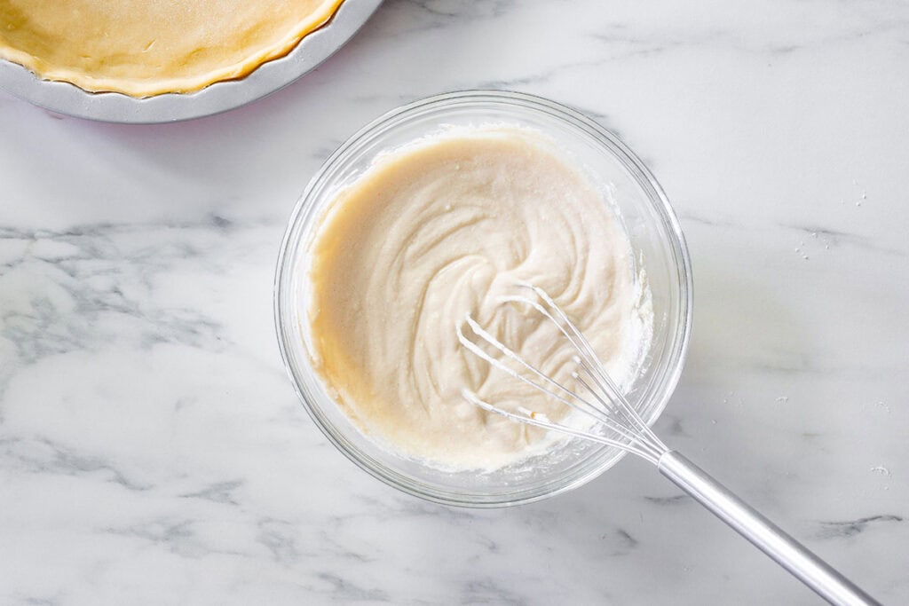 The ricotta filling prepared in a bowl.