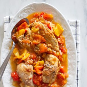 Pollo alla Romana (roman-style chicken) recipe.