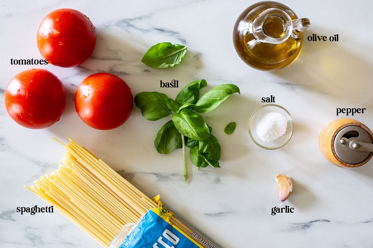 Ingredients for the recipe on a kitchen countertop.
