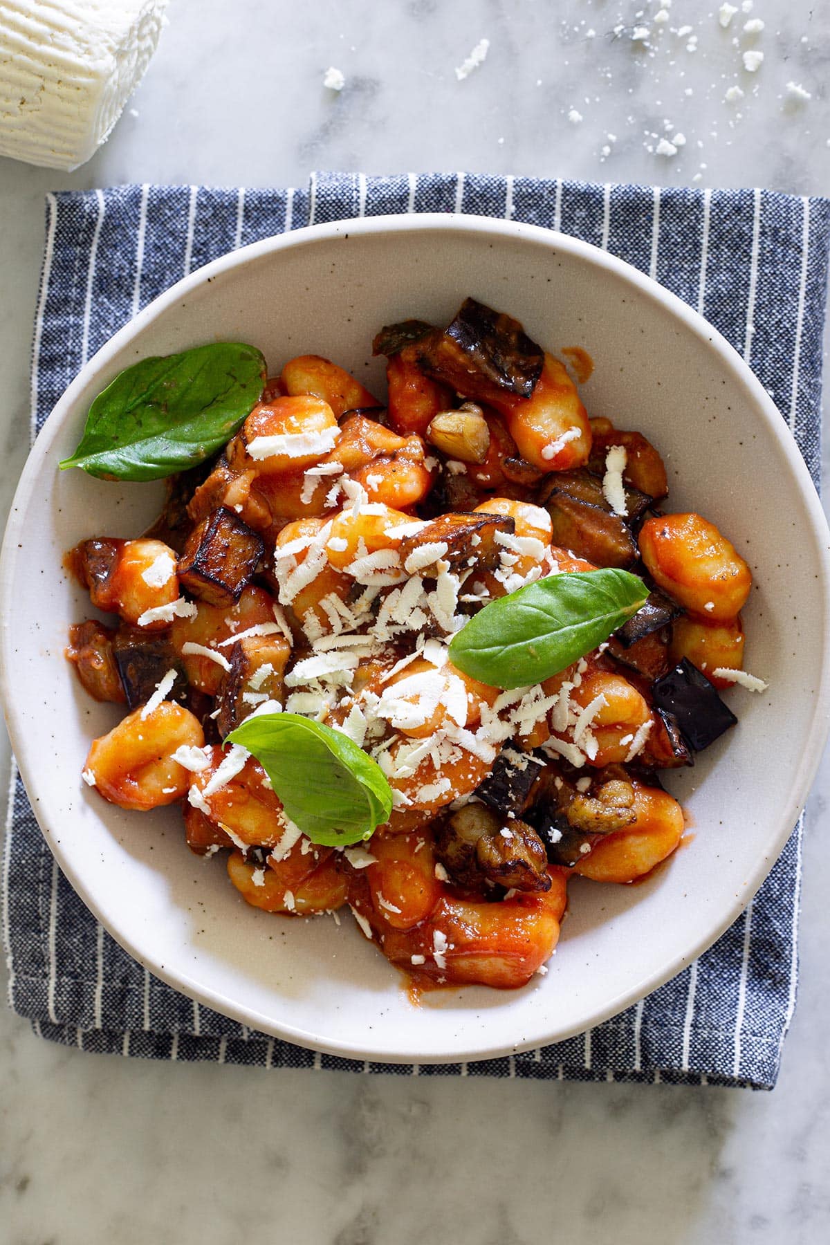 Gnocchi alla Norma with ricotta salata.