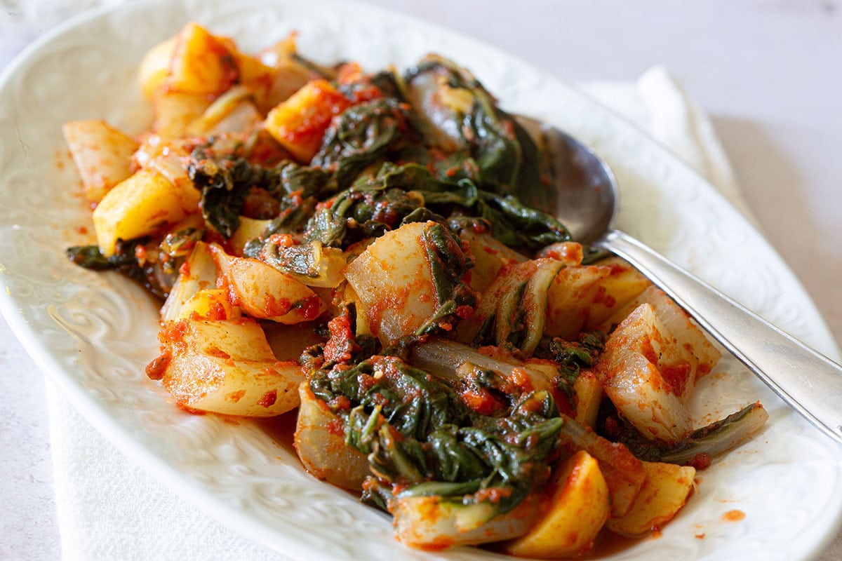 Bietola e patate, Italian dish.
